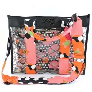 NEW Betsey Johnson XO Transparent Travel Tote Bag & Crossbody Set